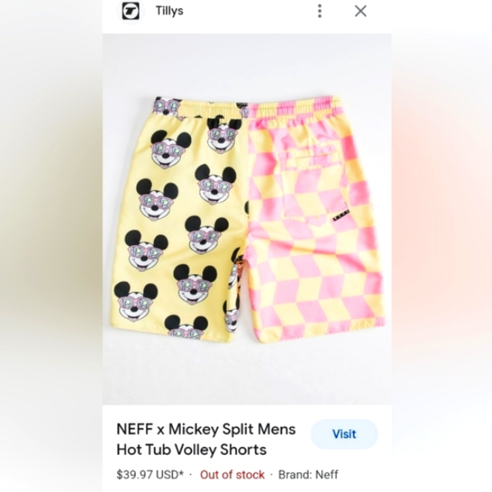 Neff x Mickey Sz Large